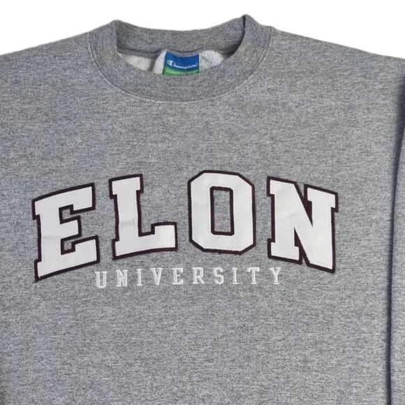 Champion Sweatshirt USA Elon University Sweater Grey Pullover Mens Size Medium. - Picture 5 of 7